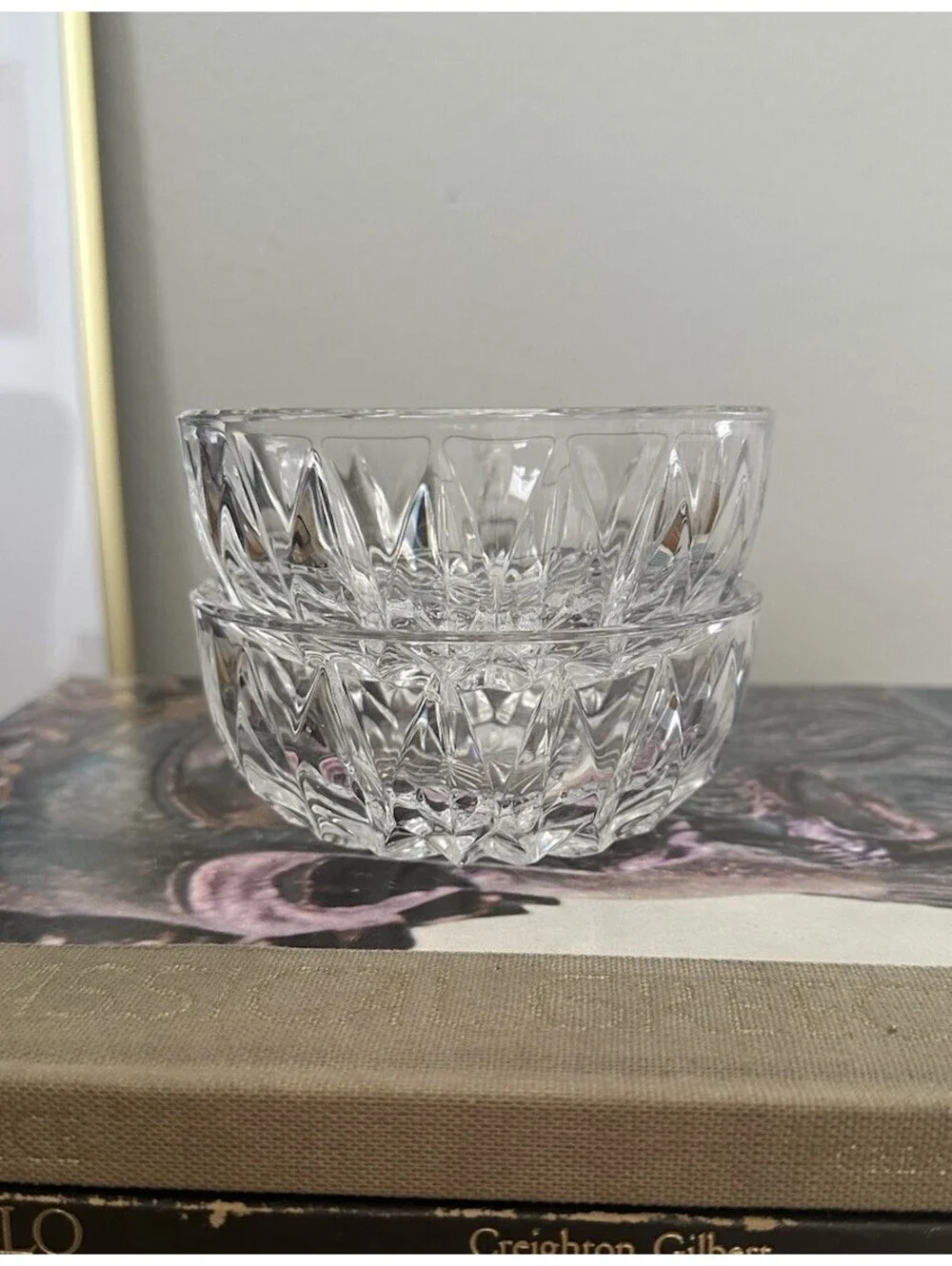 Set Of 2 Gorham Crystal Nappy Bowls Althea Pattern Made In Germany 1980s